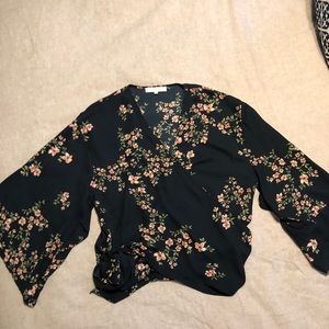 Floral wrap blouse